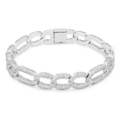 10mm Iced Figaro Bracelet -King Ice Shop 10mm iced figaro bracelet gold plated white gold 8 king ice 31822473658543