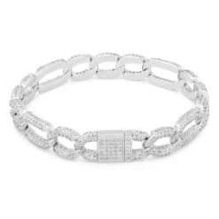 10mm Iced Figaro Bracelet -King Ice Shop 10mm iced figaro bracelet king ice 31822506852527