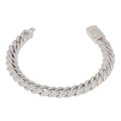 10mm Iced Miami Cuban Link Bracelet -King Ice Shop 10mm iced miami cuban bracelet white gold 7 king ice 30565039571119