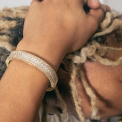 11mm Baguette-Cut Bangle Bracelet -King Ice Shop 11mm baguette cut bangle bracelet king ice 35113979936943