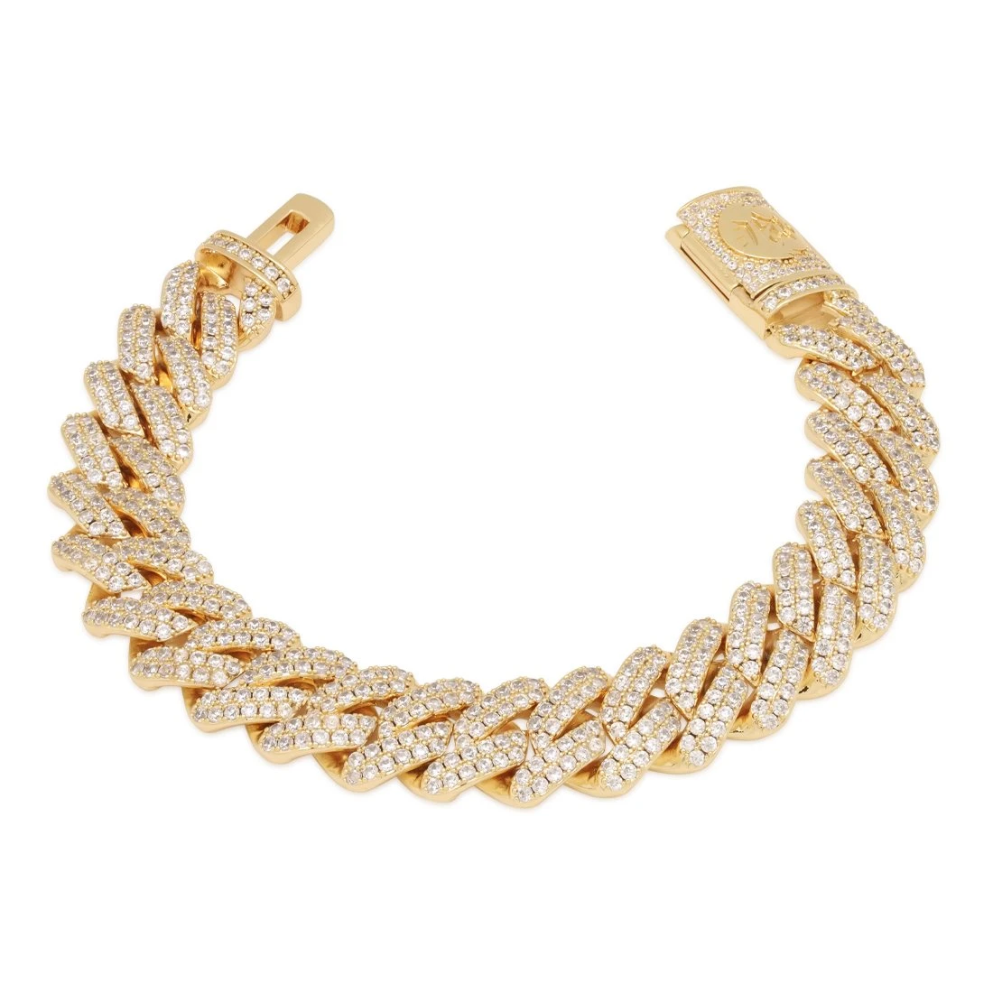 12mm Iced Diamond Cut Miami Cuban Link Bracelet 1 12mm Iced Diamond Cut Miami Cuban Link Bracelet