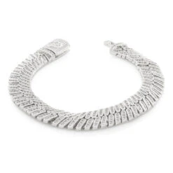 12mm Iced Herringbone Bracelet -King Ice Shop 12mm iced herringbone bracelet gold plated white gold 8 king ice 35494946373807