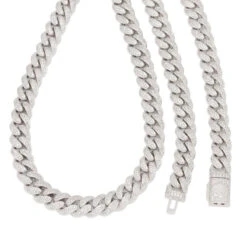 12mm Iced Miami Cuban Link Chain -King Ice Shop 12mm iced miami cuban chain king ice 30595300196527