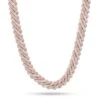12mm Rose Gold Iced Diamond-Cut Miami Cuban Link Chain