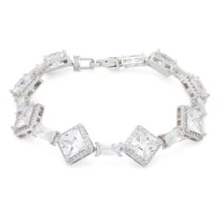 14mm Clustered Princess-Cut Tennis Bracelet -King Ice Shop 14mm clustered princess cut tennis bracelet white gold 8 king ice 30596857757871