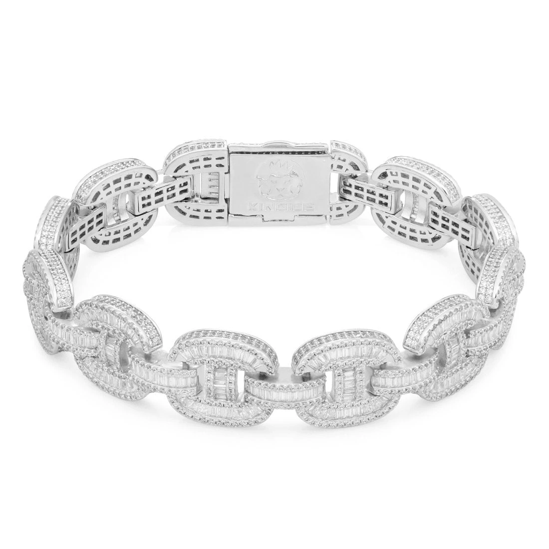 14mm Iced Baguette-Cut G-Link Bracelet 3 14mm Iced Baguette-Cut G-Link Bracelet - Image 3