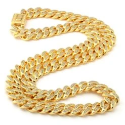 15mm Classic Iced Miami Cuban Link Chain -King Ice Shop 15mm classic iced miami cuban chain king ice 14887890714678