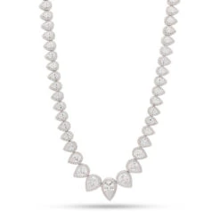 16mm Pear-Cut Tennis Chain -King Ice Shop 16mm pear cut tennis chain gold plated white gold 18 king ice 30599592575151