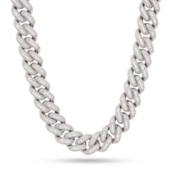 18mm Iced Baguette Miami Cuban Link Chain -King Ice Shop 18mm iced baguette miami cuban chain gold plated white gold 18 king ice 30533326373039