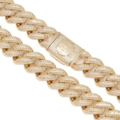18mm Iced Baguette Miami Cuban Link Chain -King Ice Shop 18mm iced baguette miami cuban chain king ice 30530370338991