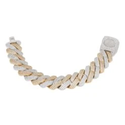 18mm Iced Diamond Cut Miami Cuban Link Bracelet 17 18mm Iced Diamond Cut Miami Cuban Link Bracelet -King Ice Shop 18mm iced diamond cut miami cuban bracelet two tone 7 king ice 30595491922095