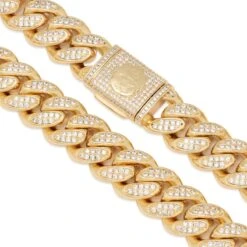18mm Iced Miami Cuban Link Chain -King Ice Shop 18mm iced miami cuban chain king ice 30533073961135
