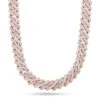 18mm Rose Gold Iced Diamond-Cut Miami Cuban Link Chain