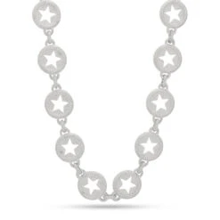 20mm Circled Star Chain -King Ice Shop 20mm circled star chain gold plated white gold 18 king ice 31650368946351