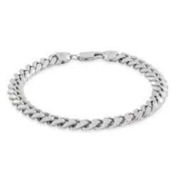 3mm Miami Cuban Link Bracelet -King Ice Shop 3mm miami cuban bracelet sterling silver white gold 8 king ice 34856219148463
