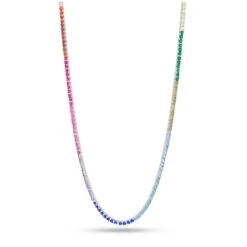 3mm Spectrum Tennis Chain -King Ice Shop 3mm spectrum tennis chain gold plated white gold 18 king ice 30589087875247