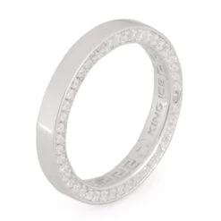 King Ice Shop -King Ice Shop 3mm wedding ring sterling silver white gold 6 king ice 30597271781551