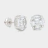 KING ICE Brilliant-Cut Button Stud Earrings