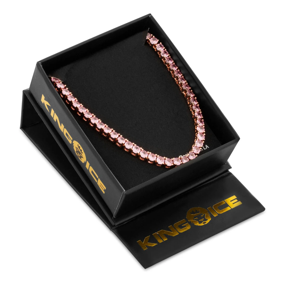 4mm Pink Tennis Chain 4 4mm Pink Tennis Chain - Image 4