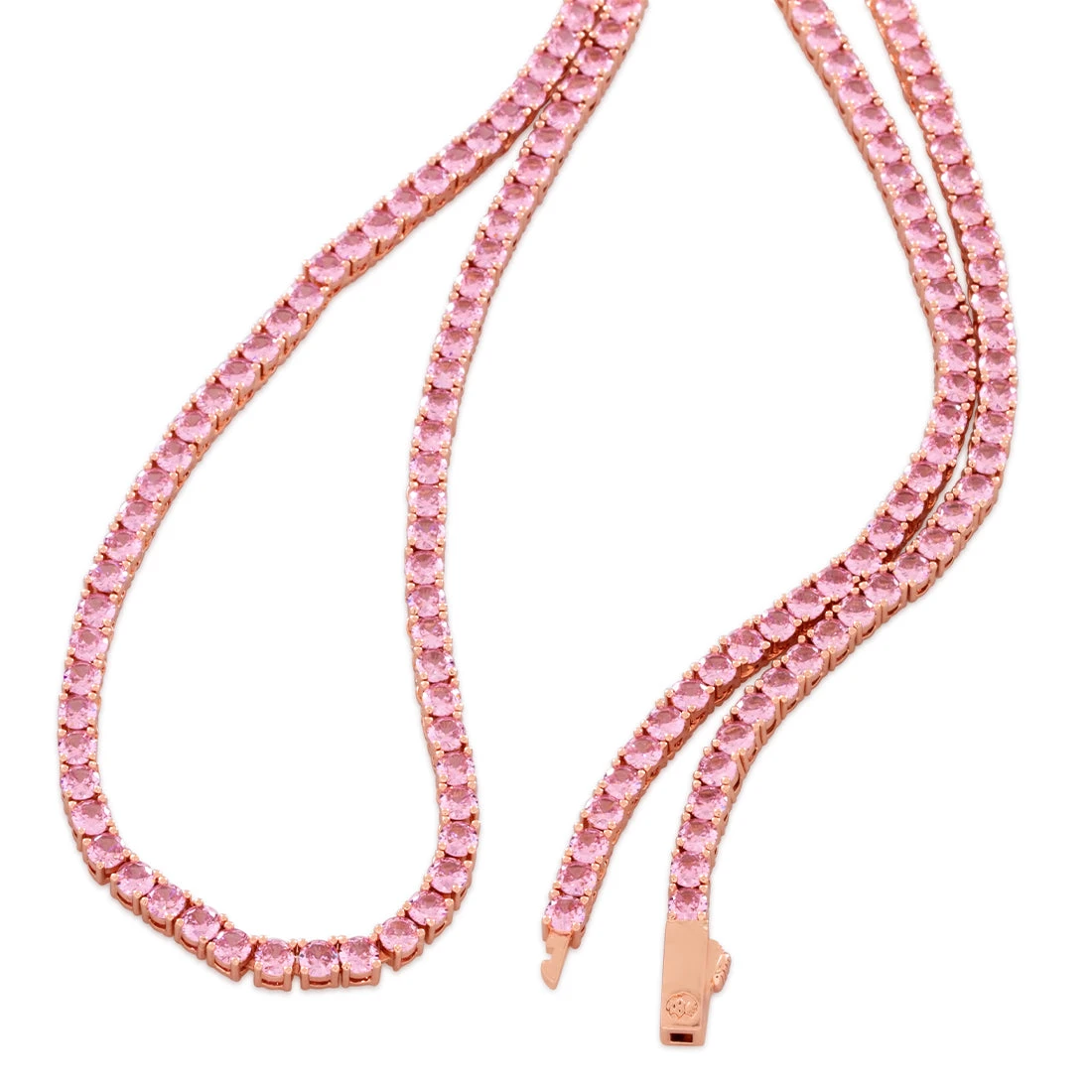 4mm Pink Tennis Chain 3 4mm Pink Tennis Chain - Image 3