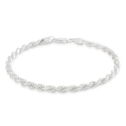 3mm Rope Bracelet 7 3mm Rope Bracelet -King Ice Shop 4mm rope bracelet sterling silver white gold 8 king ice 34856231076015