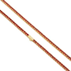 4mm Ruby Tennis Chain -King Ice Shop 4mm ruby tennis chain gold plated 14k gold 22 king ice 36905817407663
