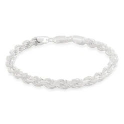 5mm Rope Bracelet -King Ice Shop 6mm rope bracelet sterling silver white gold 8 king ice 34856235368623