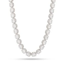 8mm Bezel-Set Tennis Chain -King Ice Shop 8mm brilliant cut tennis chain gold plated white gold 18 king ice 30589154263215