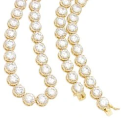 8mm Bezel-Set Tennis Chain -King Ice Shop 8mm brilliant cut tennis chain king ice 30589132800175