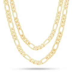 8mm Figaro Chain Choker Set