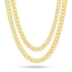 8mm Miami Cuban Link Chain Choker Set