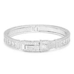 8mm Princess Cut Bangle Bracelet -King Ice Shop 8mm princess cut bangle bracelet king ice 30549169766575