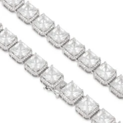 8mm Princess-Cut Tennis Chain 10 8mm Princess-Cut Tennis Chain -King Ice Shop 8mm princess cut tennis chain gold plated white gold 20 king ice 30527478202543
