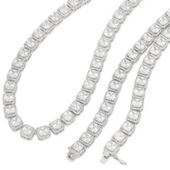 8mm Princess-Cut Tennis Chain 11 8mm Princess-Cut Tennis Chain -King Ice Shop 8mm princess cut tennis chain gold plated white gold 22 king ice 30527442583727