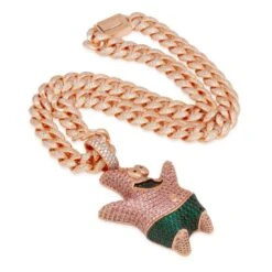 SpongeBob X King Ice - XL Patrick Star Necklace -King Ice Shop NKX14112 XL Rose3