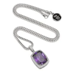 Amethyst Crown Julz Necklace -King Ice Shop amethyst crown julz necklace king ice 17511588462646