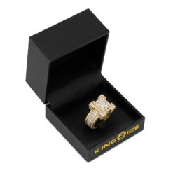 Baguette-Cut Platform Ring -King Ice Shop baguette cut platform ring king ice 30593101004975