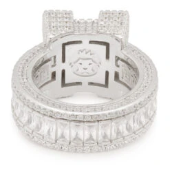 Baguette-Cut Platform Ring -King Ice Shop baguette cut platform ring king ice 30593101332655