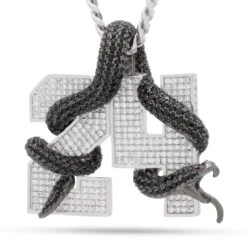 Black Mamba Number 24 Necklace -King Ice Shop black mamba number 24 necklace white gold 2 1 king ice 30526871470255