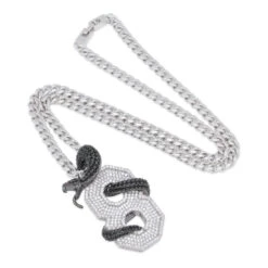 Black Mamba Number 8 Necklace 17 Black Mamba Number 8 Necklace -King Ice Shop black mamba number 8 necklace king ice 30520052252847