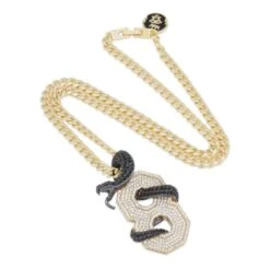 Black Mamba Number 8 Necklace 12 Black Mamba Number 8 Necklace -King Ice Shop black mamba number 8 necklace king ice 30520353816751