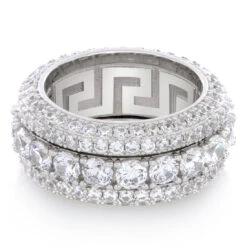 Brilliant-Cut Icy Spinner Ring -King Ice Shop brilliant cut icy spinner ring king ice 36163478290607