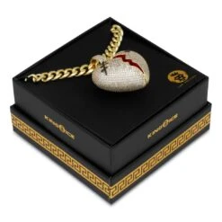 Broken Heart Necklace -King Ice Shop broken heart necklace king ice 30530822799535