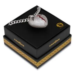 Broken Heart Necklace -King Ice Shop broken heart necklace king ice 30530858320047