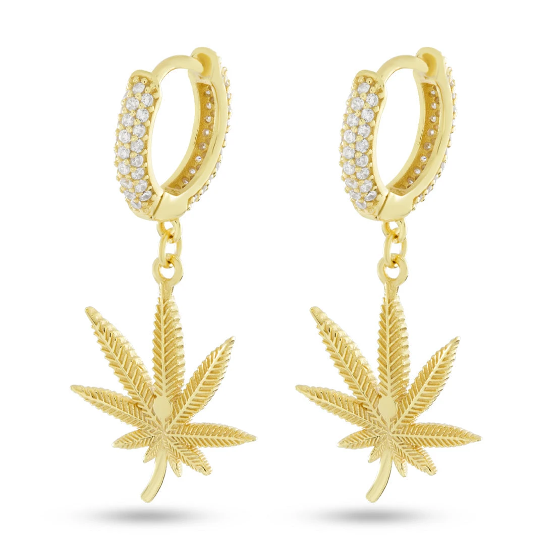 Cannabis Leaf Hanging Earrings 2 Cannabis Leaf Hanging Earrings - Image 2