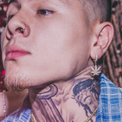 Cannabis Leaf Hanging Earrings 7 Cannabis Leaf Hanging Earrings -King Ice Shop cannabis leaf hanging earrings king ice 35114007003311