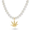 Cannabis Leaf Pearl Necklace