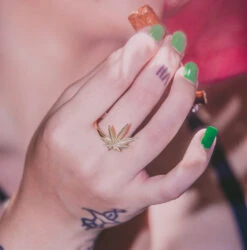 Cannabis Leaf Ring 12 Cannabis Leaf Ring -King Ice Shop cannabis leaf ring king ice 35114023846063