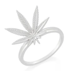 Cannabis Leaf Ring 14 Cannabis Leaf Ring -King Ice Shop cannabis leaf ring white gold sterling silver 1 3 king ice 34601002991791
