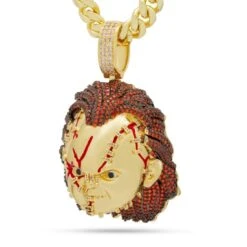 Chucky X King Ice - Bad Guy Necklace -King Ice Shop chucky x king ice bad guy necklace 14k gold 3 3 king ice 30530596929711